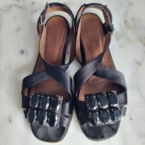 Marni US 10 Embellished Satin Sandals